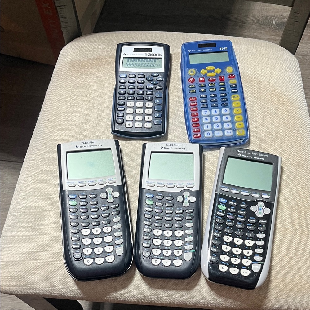 Texas Instruments Calculators - Black, Blue, White